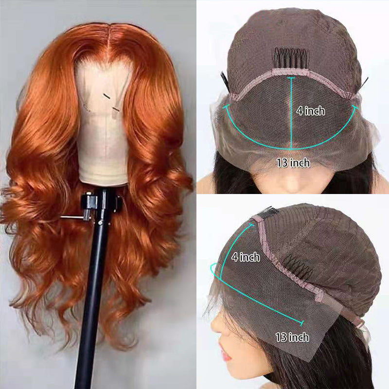 European And American Dark Orange Wig Hair Set Smooth Hair European And American Dark Orange Wig Hair Set Smooth Hair